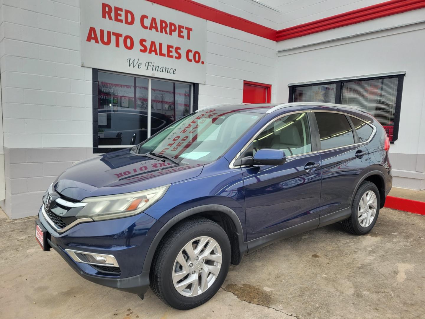 2016 Blue /BEIGE Honda CR-V EX-L 2WD (2HKRM3H72GH) with an 2.4L L4 DOHC 16V engine, CVT transmission, located at 503 West Court, Seguin, TX, 78155, (830) 379-3373, 29.568621, -97.969803 - Photo#0